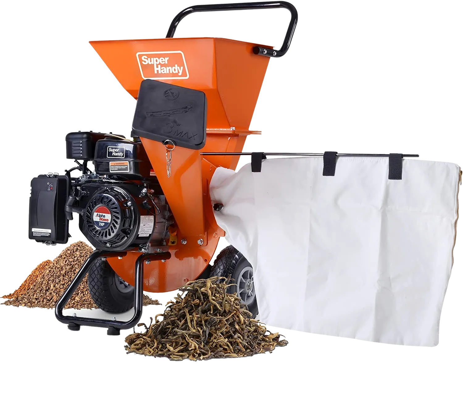 Super Handy GUO019 Wood Chipper Shredder Mulcher Ultra Heavy Duty 7HP 3 in 1 Multi-Function 3" Max Capacity New