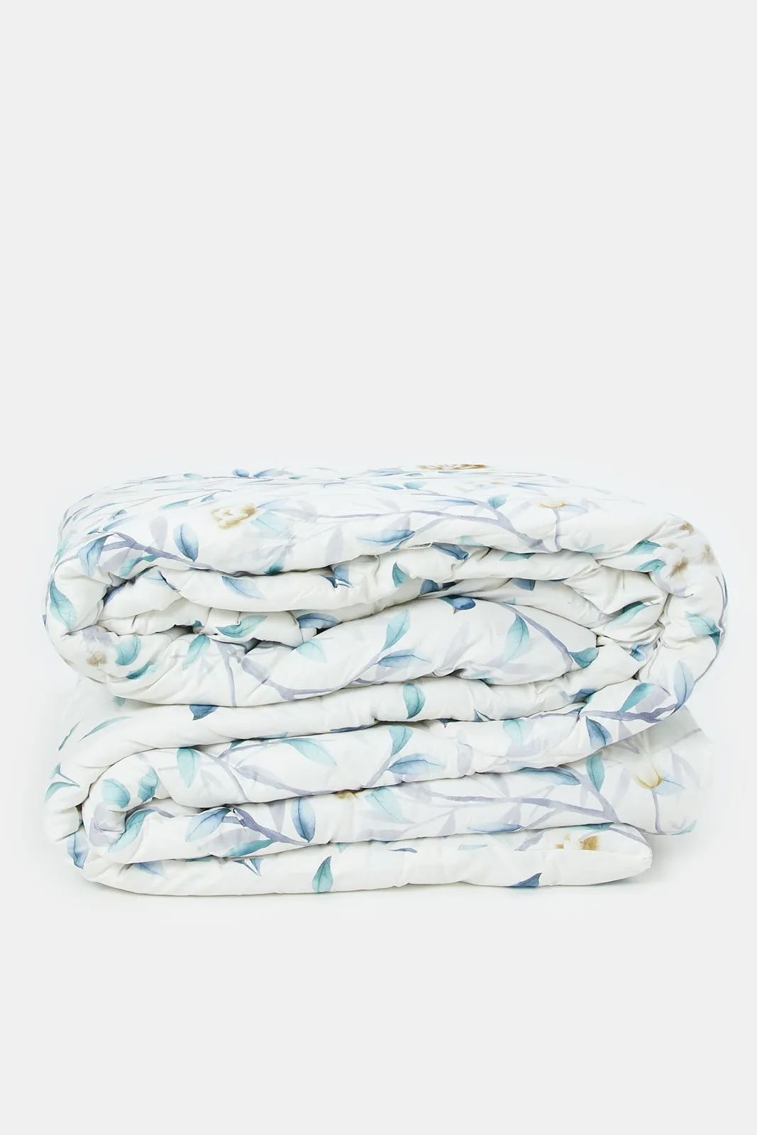 Teal 6 Piece Floral Print Comforter Set (Double Size)