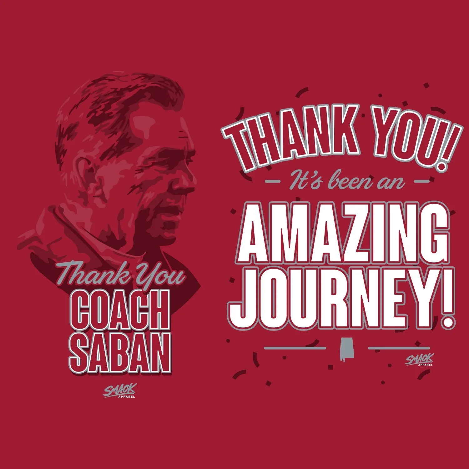 Thank You Coach Saban T-Shirt for Alabama College Fans (SM-5XL)