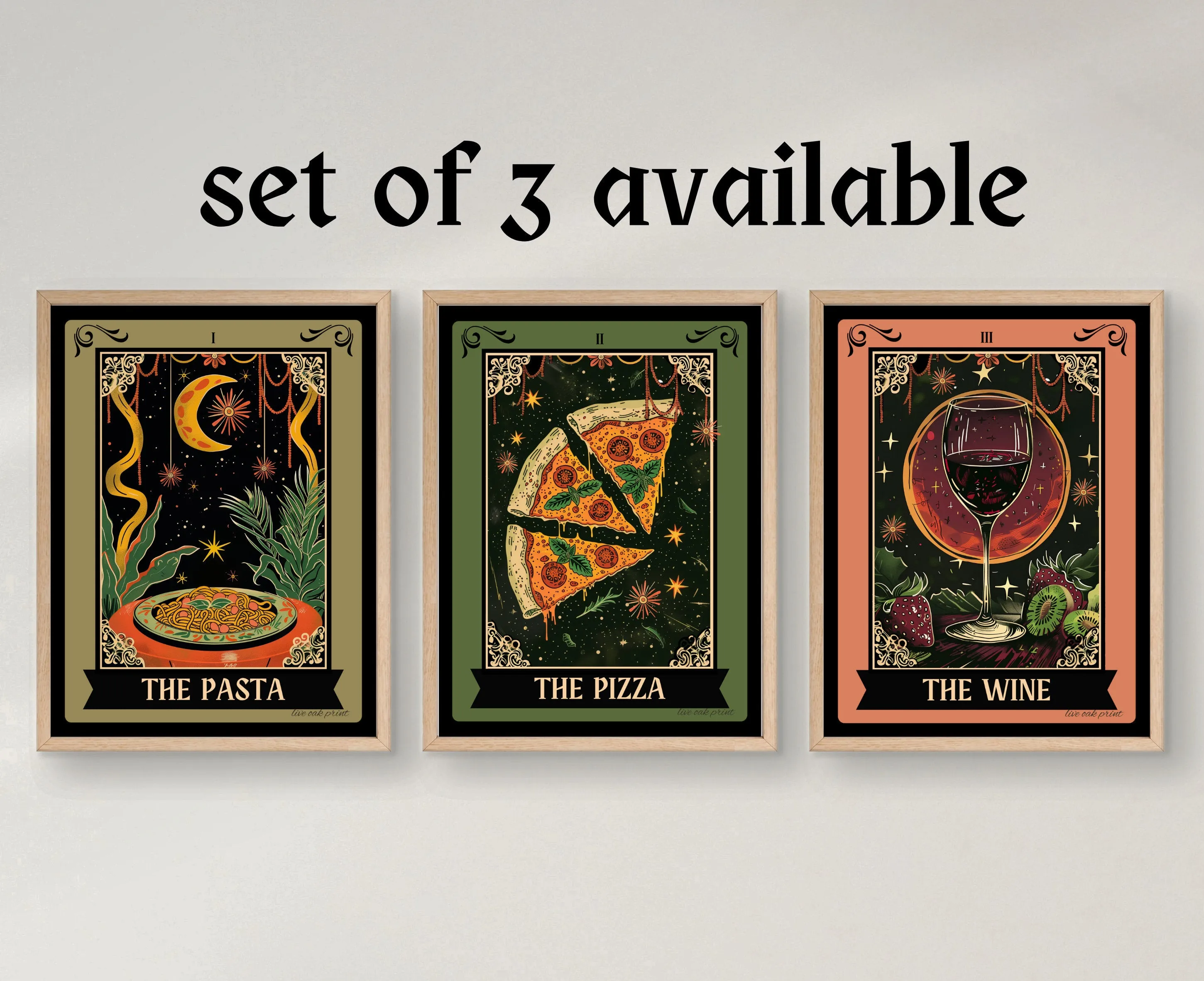 The Pizza Tarot Card - Pizza Kitchen Sign - Witchy Kitchen Art - Witchy Kitchen Sign - Pizza Bar Sign - Pizza Lover Gift - Pasta Art Print