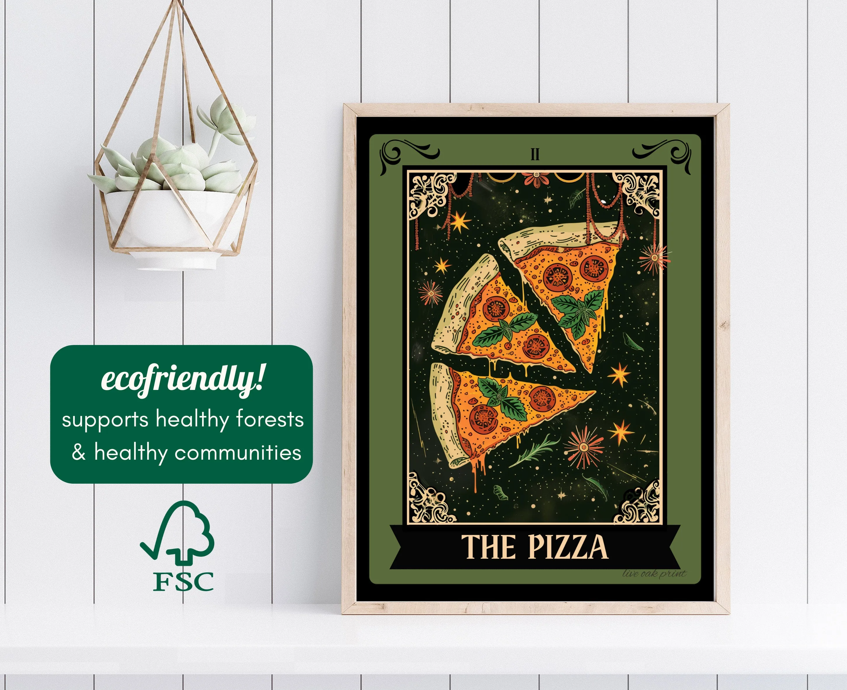 The Pizza Tarot Card - Pizza Kitchen Sign - Witchy Kitchen Art - Witchy Kitchen Sign - Pizza Bar Sign - Pizza Lover Gift - Pasta Art Print