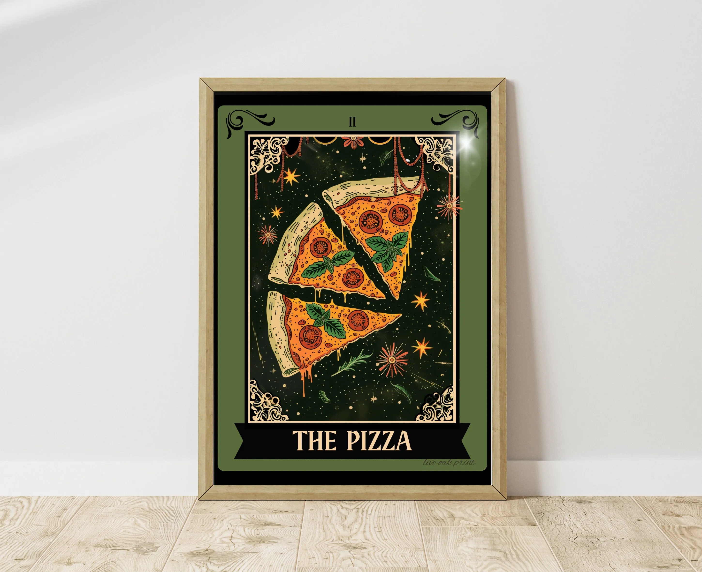 The Pizza Tarot Card - Pizza Kitchen Sign - Witchy Kitchen Art - Witchy Kitchen Sign - Pizza Bar Sign - Pizza Lover Gift - Pasta Art Print