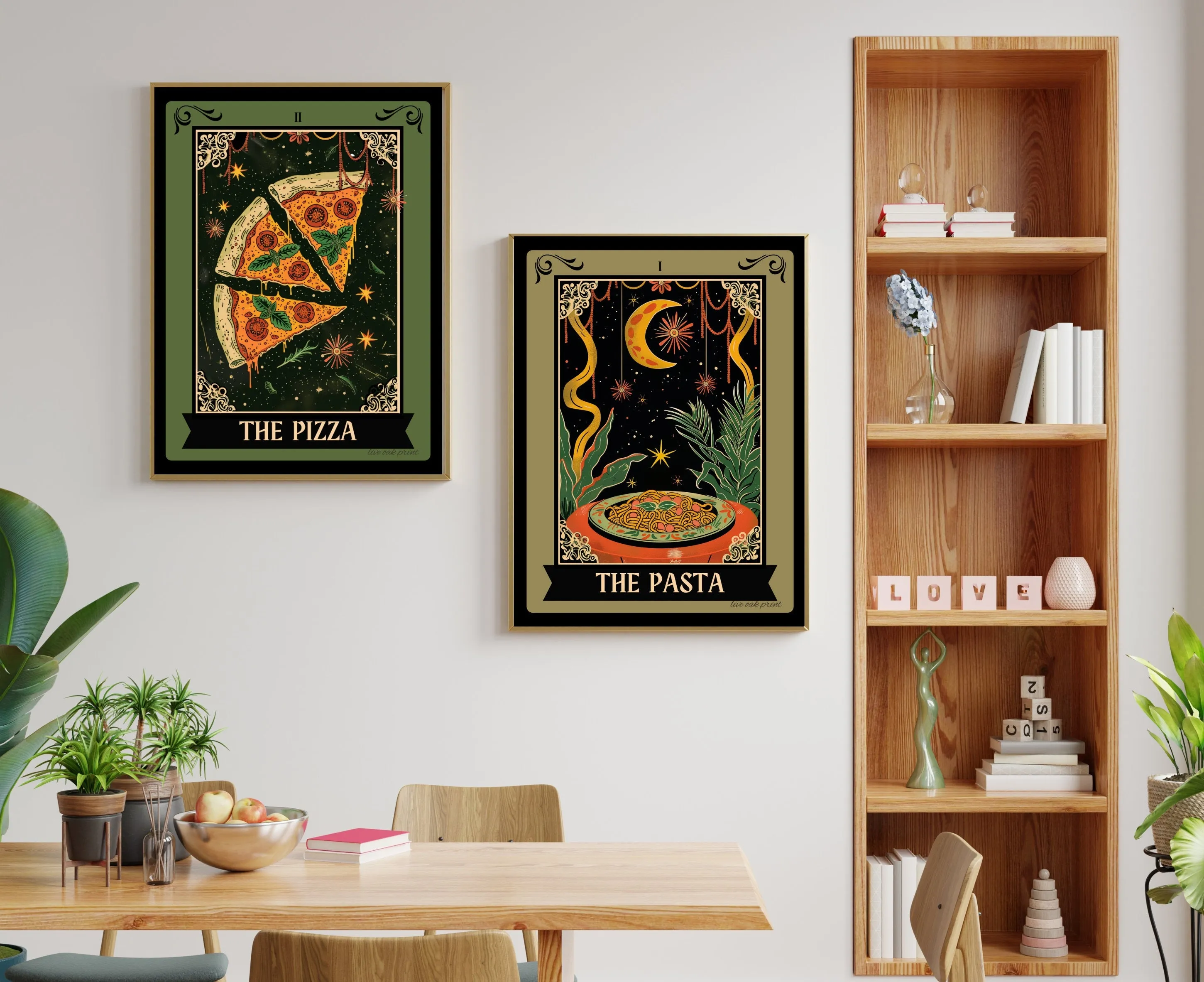 The Pizza Tarot Card - Pizza Kitchen Sign - Witchy Kitchen Art - Witchy Kitchen Sign - Pizza Bar Sign - Pizza Lover Gift - Pasta Art Print