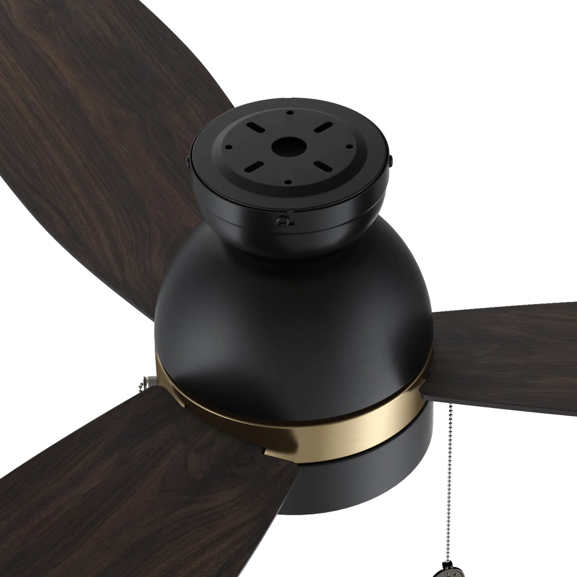 Troyes Flush Mount Ceiling Fan with LED Light and Pull Chain 52 inch