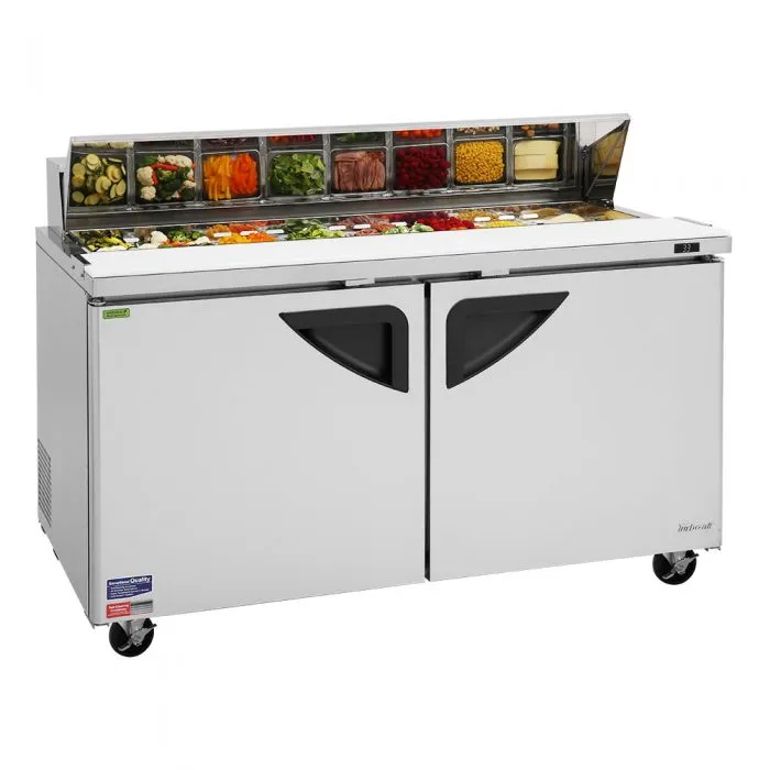 Turbo Air - TST-60SD-N, Commercial Super Deluxe sandwich/salad Prep Table Unit, Two-section