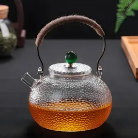 UMAI Borosilicate Glass Tea Pot (700ml)| Glass Kettle For Gas Stove | Stovetop Safe with Removable Glass Infuser Bamboo Handle & Lid | Tea Kettle Glass | Teapot | Tea Maker Kettle | Tea Infuser Kettle