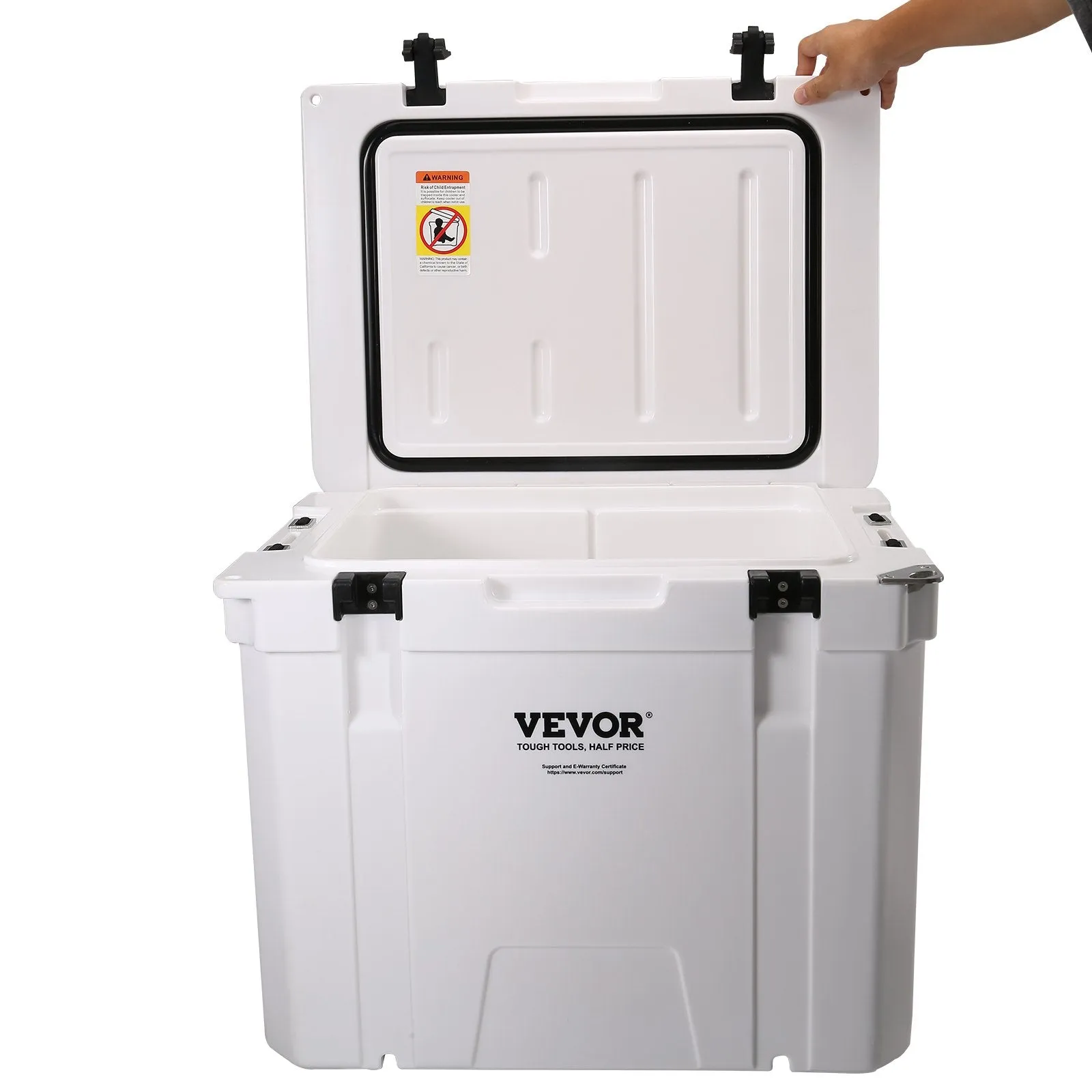 Vevor Insulated Portable Cooler 45 Quart Hard Shell Ice Chest with Handle New