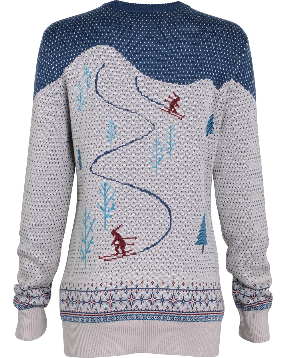 Women's Powder Day Shredder Sweater - Teal/Gray